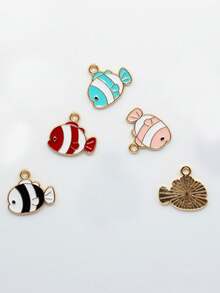 10件/20件/50件/100件 随机混色小丑鱼海洋手链项链耳环锌合金吊坠饰品DIY配件 - 小丑魚 - 查看 3