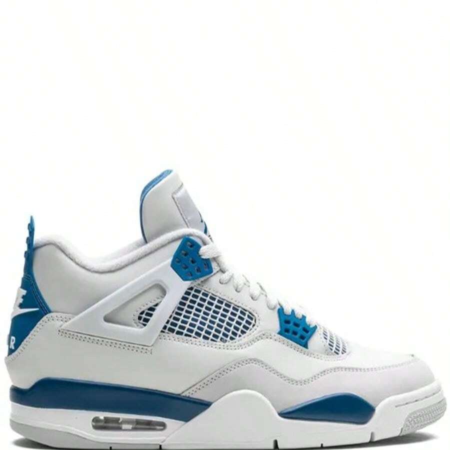 Nike Air Jordan 4 Retro Sneakers - Authentic Iconic Basketball Shoes | Viral 2026 Men's High-End Retro Streetwear | Premium Leather & Mesh Performance Trainers | Classic Air Cushioning & Support Wings | Legendary Designer Athletic Footwear - 軍藍色 - 查看 1
