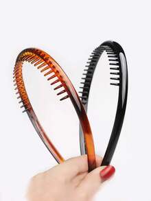 2条波浪齿状发箍，简约防滑发带，男女通用，护发发圈，夏季、假日、旅行必备 - 2PCS多色 - 查看 7