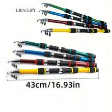 1pc Telescopic Fishing Rod, Lightweight, Portable, Durable Fishing Pole, Extended Length 180cm - Multicolor - View 6