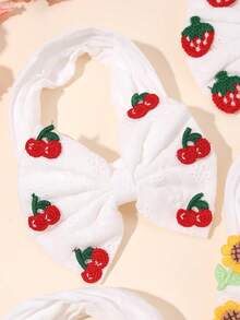 1/6 peças Faixa de cabelo bordada com frutas/flores para bebê menina, faixa de cabelo em tons pastel, macia e elástica, para bebês, crianças pequenas e recém-nascidas, presente de Natal, acessório de cabelo para bebê na primavera e no verão. - Multicolorido - Ver 6