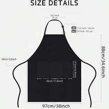 1 chiếc tạp dề điều chỉnh được, có 2 túi, dùng cho nhà bếp/đầu bếp/nấu ăn/vẽ tranh. - Nhiều màu - Xem 4
