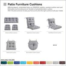 Cojín copetudo para silla de asiento y respaldo para interiores y exteriores cojín de mimbre para todo tipo de clima con lazos para muebles de patio gris - Gris - Ver 6