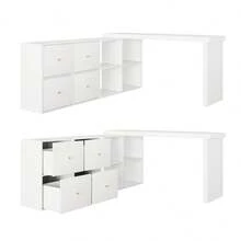 Home Office Desks - White + MDF - View 10