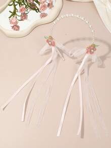 1件蝴蝶珍珠流苏发箍，温柔甜美风格发饰，日常/派对/约会优雅发型装饰 - 彩色 - 查看 9