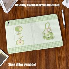 Book Slot Tablet Protective Case, Pencil Slot, Anti-Drop, Slim Full Protection, Precise Cutouts. Classic Black With White Polka Dots Pattern. Fresh Light Green Plaid And Polka Dots Background. Suitable For IPad Mini 4/5/6, 9.7/10.2/10.5/10.9/11/12.9/13 Inch, Pro/Air 4/5/6/7, 10th/11th Gen, And Galaxy Tab A7Lite/A8/A9/A9Plus/S6Lite/S7/S8/S9/S10/S11/FE/Plus Series. - Multicolor - View 1