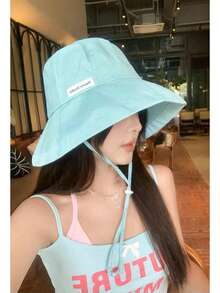 2026 Summer New Stylish Versatile Sun Hat, Japanese Fresh Striped Bucket Hat, Suitable For Large Head Circumference, Makes Face Look Smaller - Multicolor - View 1