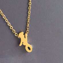 1pc Minimalist Stainless Steel 26 Initial Letter Necklace Pendant, Suitable For Commuting And Daily Wear - Yellow Gold - View 10