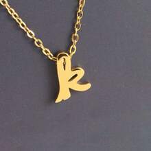 1pc Minimalist Stainless Steel 26 Initial Letter Necklace Pendant, Suitable For Commuting And Daily Wear - Yellow Gold - View 26