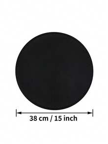 1pc Round PVC Placemat, Washable, Easy To Clean, Wipe-Clean, Non-Slip, Heat-Resistant, Dining Table Mat, Sweet Nostalgia, Elegant Placemat, PVC Dining Mat, Table Setting, Kitchen Dining Pad, Room Decor, Holiday Wedding Party Decor - Black - View 11
