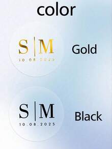 Nhãn dán tên/ngày cưới tùy chỉnh, nhãn dán tròn cá nhân hóa, nhãn dán cưới có thể tùy chỉnh, nhãn dán cảm ơn - Nhiều màu - Xem 9