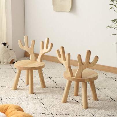 1 Stück massiver Holzhocker, Holz Fotografie Requisiten, kreativer kleiner Hocker, süßer Hasenhörnchen massiver Holzhocker, einfacher Schuhwechsel-Hocker, modernes süßes Tier-Design Stuhl, für Raumdekoration, Studio Fotografie Requisiten, geeignet für Wohnzimmer, Badezimmer, Küche, Klassenzimmer, süß und tragbar