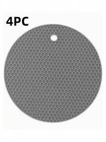 4/1pc Honeycomb Silicone Placemat/Trivet/Non-Slip Mat, Washable, Heat Resistant - Multicolor - View 11