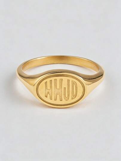 1ชิ้น แหวนแฟชั่นฮิปฮอปตัวอักษร HHJD สำหรับผู้ชาย, เครื่องประดับแหวนที่สวยงามและเรียบง่าย, เครื่องประดับของขวัญวันหยุด