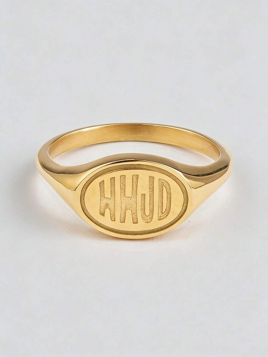1 chiếc nhẫn nam phong cách Hip-Hop chữ HHJD, trang sức nhẫn tinh tế và tối giản, quà tặng trang sức dịp lễ. - nhẫn - Xem 1