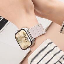 磁吸式表带，硅胶表带，18mm/20mm/22mm 智能手表表带，快拆腕带，可调节磁扣，男女通用，兼容 Galaxy Gear S2/S3/GT2/Fenix 5S Plus - 星光配橙 - 查看 4