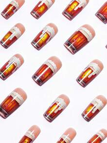 24 móng tay giả họa tiết cốc bia, móng tay giả bằng xốp màu hổ phách, decal trang trí móng tay vui nhộn cho các bữa tiệc, móng tay giả có thể tháo rời dùng hàng ngày, dự tiệc, du lịch. - Rỉ Nâu - Xem 5