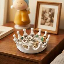 Khay đựng trang sức hình vương miện, khay nhựa nhỏ đựng nhẫn, bông tai, dây chuyền, hộp đựng đồ trang sức nhỏ xinh, kích thước 3,94 x 3,94 inch. - Nhiều màu - Xem 5