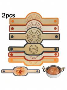 2 tấm lót nướng silicon - Hình bầu dục và hình tròn, chống dính, dễ vệ sinh, có thể tái sử dụng, có tay cầm dài để di chuyển bột chua. - Xem 12