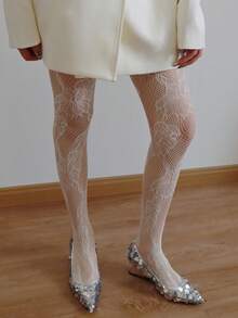 Mẫu mới Xuân/Hè gồm tất lưới Jacquard khoét lỗ dành cho nữ, quần tất kiểu retro, giúp thon gọn đôi chân. - Nhiều màu - Xem 7