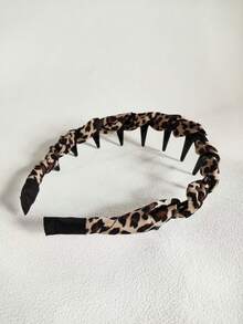 1件新款豹纹休闲时尚派对可爱性感街头优雅女士发箍，百搭经典四季女孩发饰 - 豹紋 - 查看 4