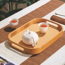 Rectangular Bamboo Tray With Handles | Serving Breakfast, Tea | Room Decor | Durable And Elegant - Cây tre - Xem 8