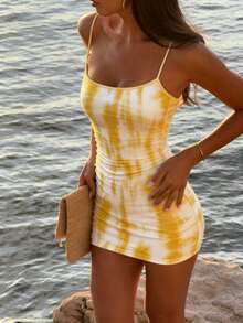 LOVE JOYY 女士夏季休闲时尚沙滩度假风吊带迷你连衣裙，修身短款连衣裙 - 彩色 - 查看 11