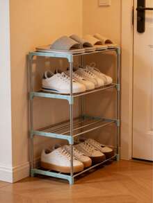 1pc 3/4/5 Tier Stackable Small Shoe Rack, Suitable For Entryway, Hallway And Closet, Space-Saving Shoe Storage Organizer - Multicolor - View 6