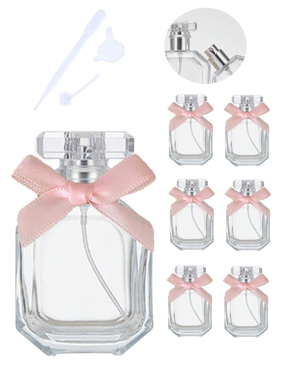 1个50毫升可重复灌装透明香水瓶,饰有蝴蝶图案,包含漏斗、滴管和喷头 - 可重复使用的喷雾瓶,大容量喷雾器,玻璃瓶 - 可重复灌装和使用,旅行容器,旅行必备品,价格实惠的情人节、复活节、母亲节礼物 - 彩色 - 查看 1