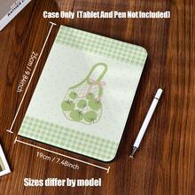 Book Slot Tablet Protective Case, Pencil Slot, Anti-Drop, Slim Full Protection, Precise Cutouts. Classic Black With White Polka Dots Pattern. Fresh Light Green Plaid And Polka Dots Background. Suitable For IPad Mini 4/5/6, 9.7/10.2/10.5/10.9/11/12.9/13 Inch, Pro/Air 4/5/6/7, 10th/11th Gen, And Galaxy Tab A7Lite/A8/A9/A9Plus/S6Lite/S7/S8/S9/S10/S11/FE/Plus Series. - Multicolor - View 9