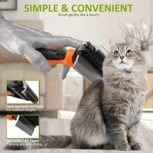 Lược chải lông 2 trong 1 cho mèo và chó - Bàn chải chuyên dụng loại bỏ lông rụng, dễ dàng loại bỏ lông rối, có thể dùng làm dụng cụ làm sạch lông thú cưng mà không cần pin. - Xem 4