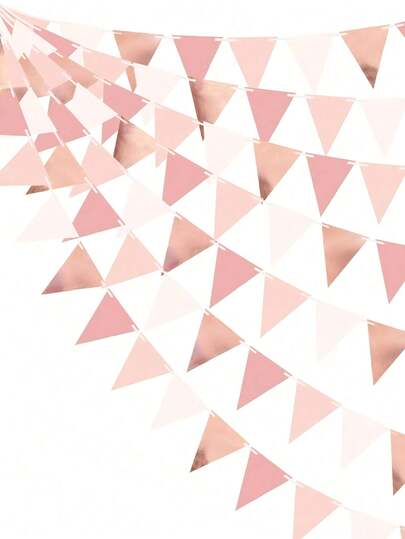 Dây cờ tam giác bằng giấy màu vàng hồng nhiều màu sắc, dài 3 mét/9,84 feet, thích hợp trang trí đám cưới, sinh nhật, kỷ niệm, tiệc cưới, nhà cửa và sân vườn.