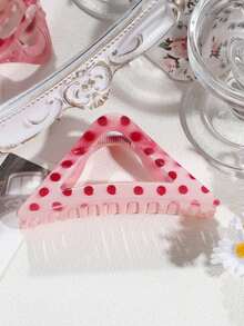 2个女士甜美粉色波点发夹，适合日常佩戴，春夏款 - 彩色 - 查看 5