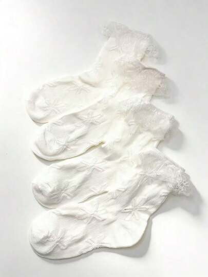 2/4 đôi tất nữ cổ cao đến giữa bắp chân, kiểu dáng thường ngày, thích hợp mang ở nhà và khi đi du lịch.