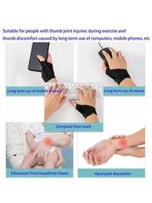 1pc New Elastic Hook And Loop Compression Wrist Wrap Sports Accessory, Adjustable Stretchable Wrist Joint Arthritis Pain Relief Support Brace - Multicolor - View 2