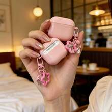 Smooth Milk Powder Earphone Protective Case, Girly Star Bell Pendant Compatible With Apple 1/2, Pro, 3, Pro 2, 4, Pro 3 Bluetooth Earphone Charging Case - Pink - View 1