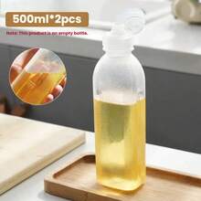 1 chai bóp trong suốt 500ml có vạch chia, chai đựng nước sốt, bình đựng dầu không rò rỉ dùng trong gia đình, chai xịt dầu nhà bếp, chai đựng gia vị, giấm, nước tương có thể điều chỉnh, hộp đựng chất lỏng/dầu - Xem 11