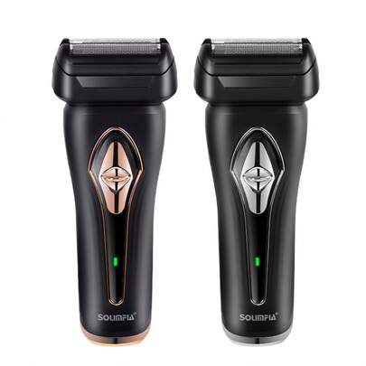 1pc USB Rechargeable 5W Household & Travel Men's Portable Electric Shaver, Dual Blade Stubble Trimmer