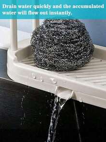 1pc Multifunctional Kitchen Dishcloth Holder No-Drill Drying Rack Sink Side Kitchen Storage Home Universal - Multicolor - View 7