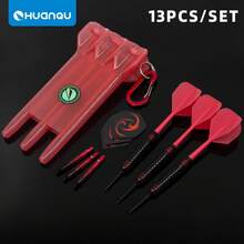HUANQU 3pcs Professional Darts Set, Hard Darts Set With 1 Portable Darts Storage Box, Suitable For Beginners And Professionals, High-Quality Darts Set For Office Stress Relief, Home Entertainment, Perfect Gift For Easter, Ramadan, Father's Day - Multicolor - View 14