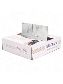 200 piezas Papel de aluminio profesional con relieve - Paquete con dispensador, 12x17cm, apto para servicios de coloración, permanente y mechas del cabello - Plateado - Ver 5