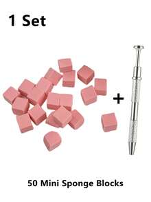 100/50pcs Mini Sponge Blocks - Manicure Accessories And Supplies (Including 4-Prong Tweezers). Tools For Nail Gel And Polish, Professional Reusable Nail Art Supplies, Manicure Tools And Instruments. Back To School Essential. Ombre Nail Sponge And Polish Applicator. - Multicolor - View 12