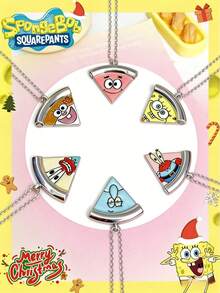 SpongeBob SquarePants 2件套创意星星组合项链，一对有趣的卡通好朋友配饰，适合节日派对氛围装饰，完美的派对装饰品，家居装饰（款式随机） - 彩色 - 查看 1