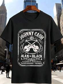 Men Plus Size T-Shirts - Black - View 2