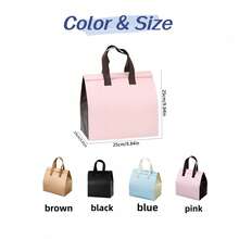 1/5/10个装保温外卖袋、一次性冷藏袋、保温午餐袋、食品杂货袋、冷热饮品外卖袋，适用于外卖、聚会、饮料、野餐、节日等场合。 - 彩色 - 查看 10