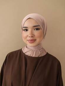 1顶时尚休闲优雅速戴头巾帽，经典简约时尚的针织面料，柔软透气，适合日常生活、节日、祈祷等场合。 - 彩色 - 查看 7