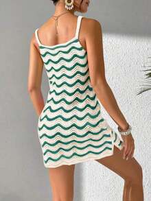 Women's Summer Bohemian Ombre Hollow-Out Sexy Sheer Cover-Up Camisole Mini Dress Vacation Beach - Nhiều màu - Xem 4
