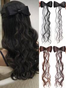 Bow-Tie High Ponytail, Feather Braid, Hair Clip, Bun, Bow-Tie Braid, Synthetic Wig Ponytail - Multicolor - View 7