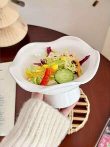 1 chiếc khay sứ đế lượn sóng bất đối xứng, giá đựng trái cây và tráng miệng phong cách Ins sáng tạo, khay đế đa chức năng tối giản, phù hợp cho phòng ăn, phòng khách, phòng ngủ, nhà bếp. - trắng - Xem 1