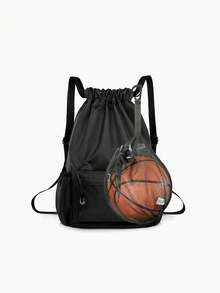 Sports Drawstring Backpack With Detachable Basketball Net Bag, Waterproof Gym Sackpack With Ball Holder & Front Pocket, Large Capacity Drawstring Bag For Basketball, Soccer & Training, Ideal For Men, Teens & Athletes, Perfect For School, Gym, Beach & Sports Games, Versatile As Gym Bag, School Backpack & Sports Equipment Organizer - Multicolor - View 13
